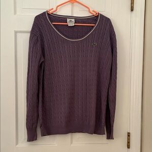 Lacoste Women's Purple Cable Knit Sweater